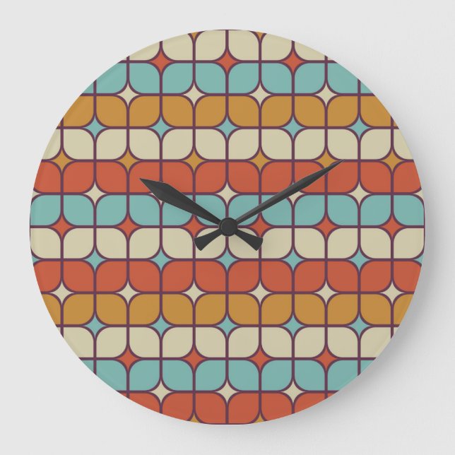Geometric seamless pattern, vintage style. large clock (Front)