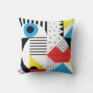 Geometric seamless pattern with abstract shapes cushion