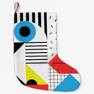 Geometric seamless pattern with abstract shapes small christmas stocking
