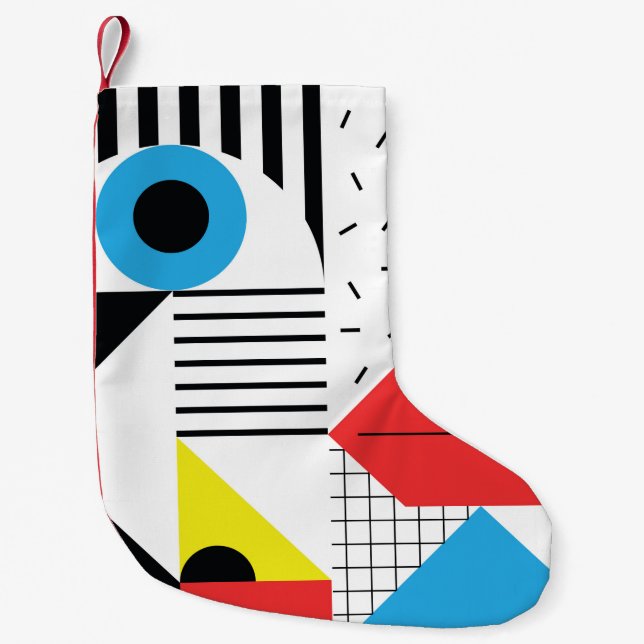 Geometric seamless pattern with abstract shapes small christmas stocking (Front)