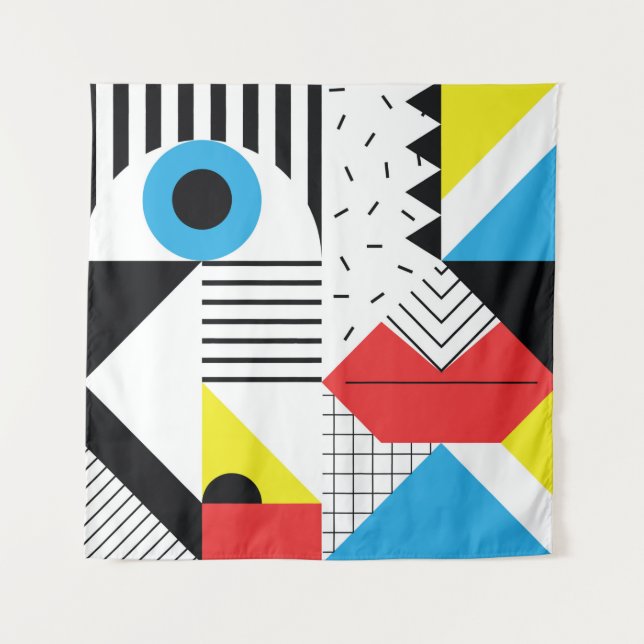 Geometric seamless pattern with abstract shapes tapestry (Front)