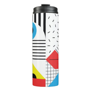 Geometric seamless pattern with abstract shapes thermal tumbler