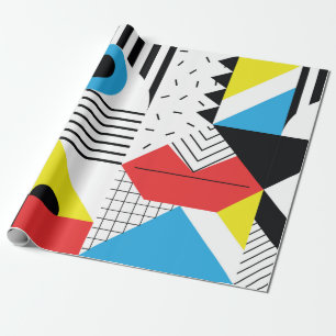 Geometric seamless pattern with abstract shapes wrapping paper