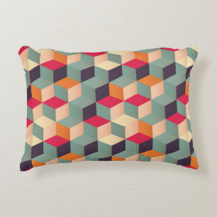 Geometric seamless pattern with colorful squares i decorative cushion