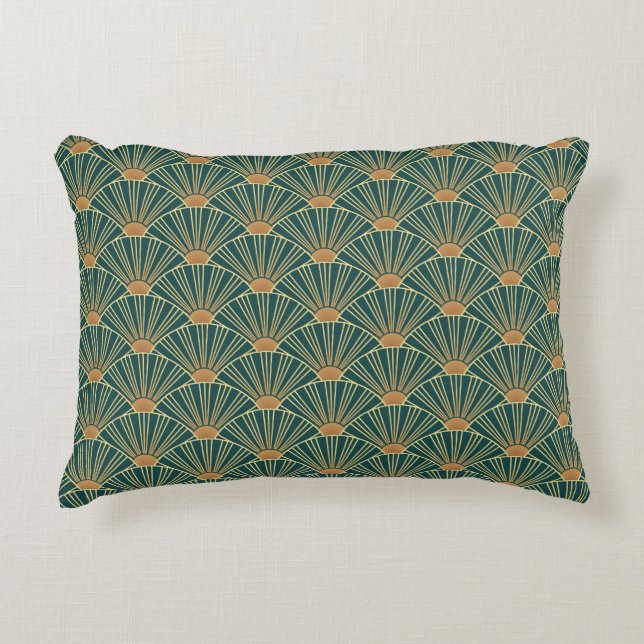 Geometric seamless pattern with golden lines. Gree Decorative Cushion (Front)