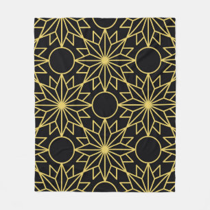 Geometric seamless pattern with stylised golden wi fleece blanket