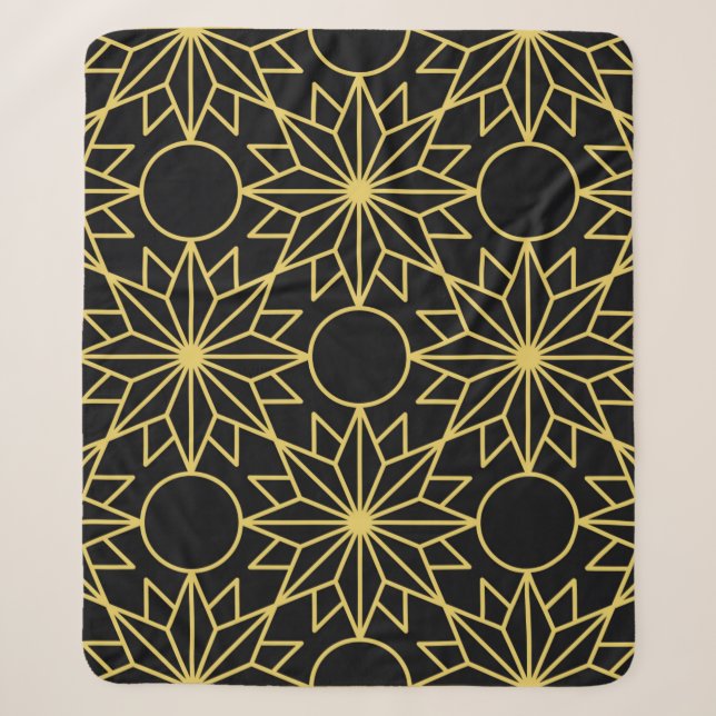 Geometric seamless pattern with stylized golden wi sherpa blanket (Front)