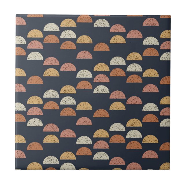 Geometric Semi Circle Pattern Ceramic Tile (Front)