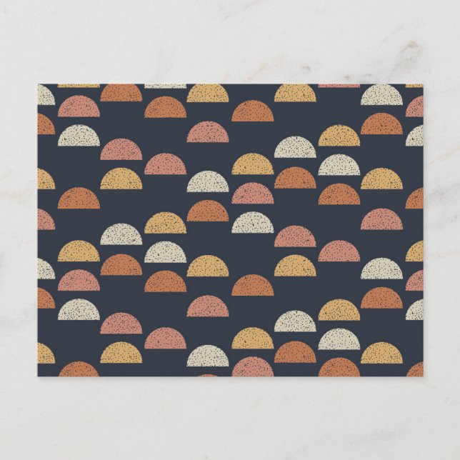 Geometric Semi Circle Pattern Holiday Postcard (Front)