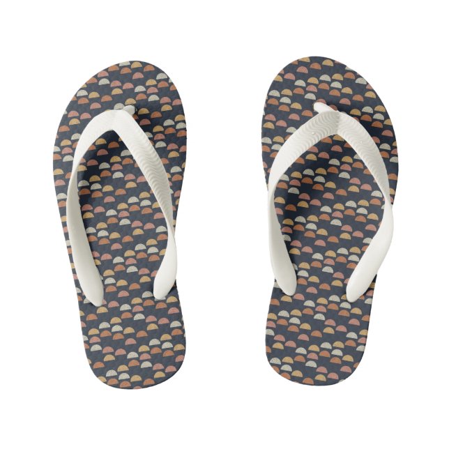 Geometric Semi Circle Pattern Kid's Thongs (Footbed)