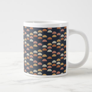 Geometric Semi Circle Pattern Large Coffee Mug