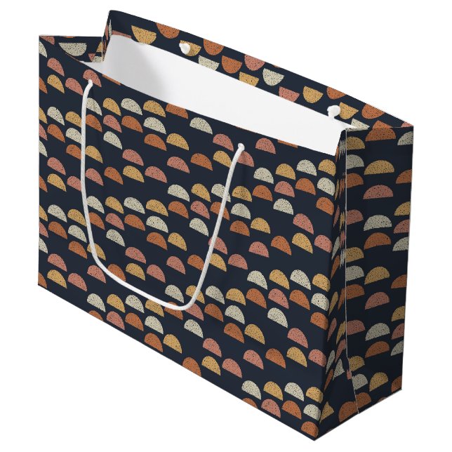 Geometric Semi Circle Pattern Large Gift Bag (Front Angled)