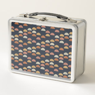 Geometric Semi Circle Pattern Metal Lunch Box
