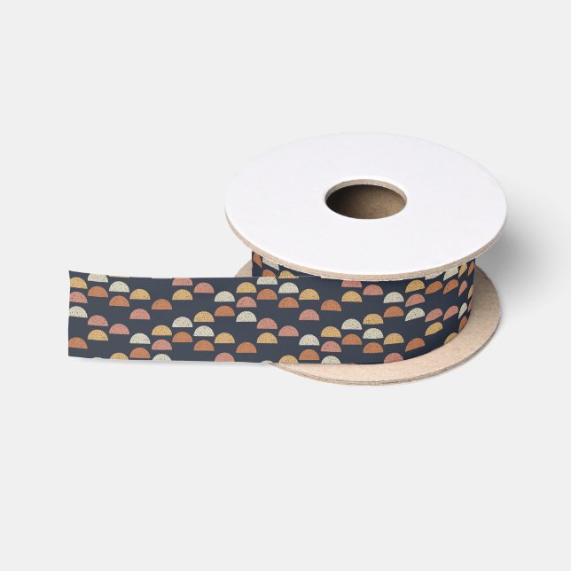Geometric Semi Circle Pattern Satin Ribbon (Spool)