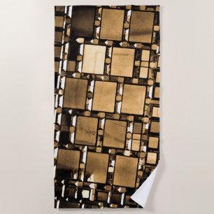 Geometric Sepia Mirrors Beach Towel
