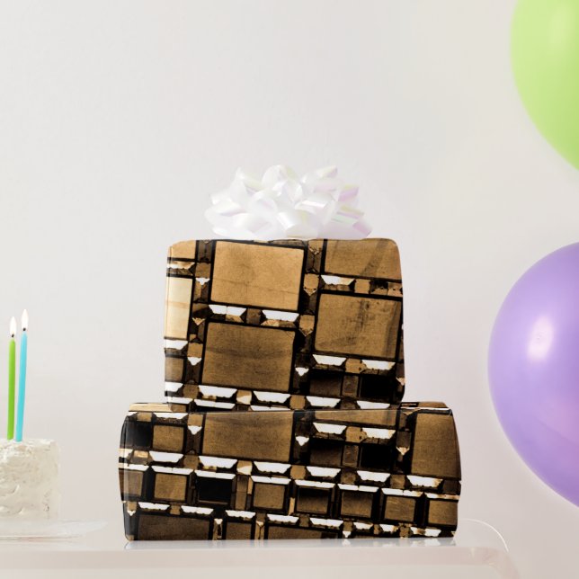 Geometric Sepia Mirrors Wrapping Paper (Party Gifts)