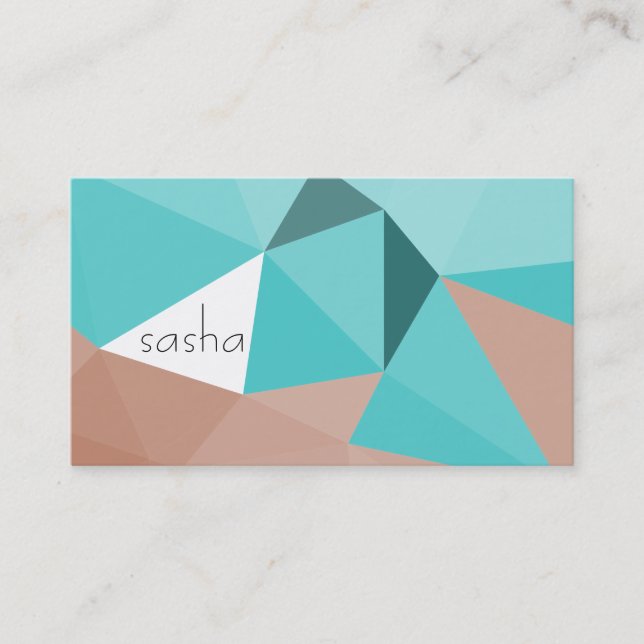 Geometric shades (brown/green) business card (Front)