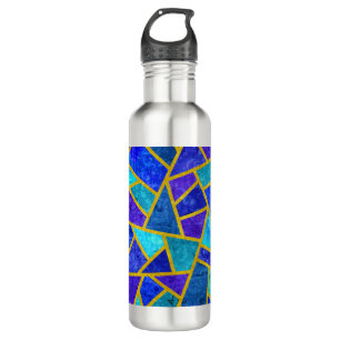 Geometric Shades Of Blue 710 Ml Water Bottle