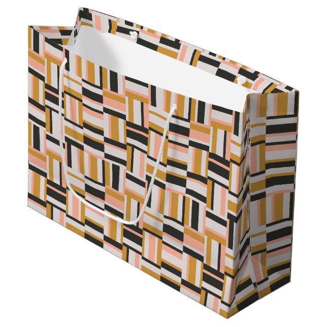 Geometric Shape Pattern Large Gift Bag (Front Angled)