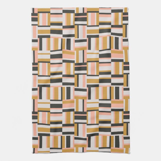 Geometric Shape Pattern Tea Towel (Vertical)
