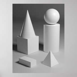 Geometric Shape Shading Poster