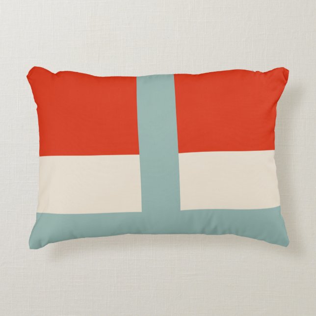 Geometric Shapes Abstract Red Gray Decorative Cushion (Front)