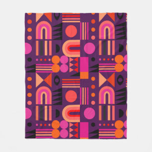 Geometric Shapes Abstract Seamless Pattern. Fleece Blanket