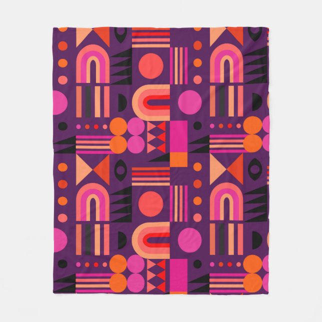 Geometric Shapes Abstract Seamless Pattern. Fleece Blanket (Front)