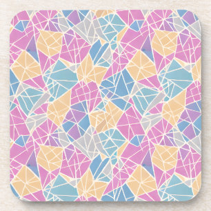 Geometric Shapes and Lines in Pastel Colour Coaster