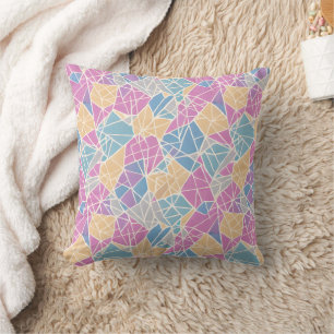 Geometric Shapes and Lines in Pastel Colour Cushion