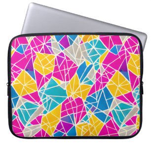Geometric Shapes and Lines in Vibrant Colour Laptop Sleeve