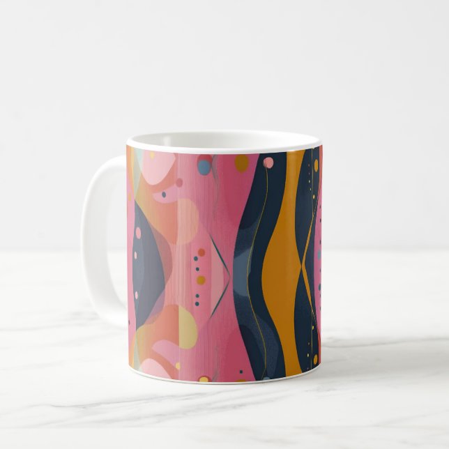 Geometric Shapes and Vibrant Colours Wall Art Prin Coffee Mug (Front Left)