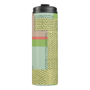 Geometric Shapes: Brush Stroke Pattern. Thermal Tumbler
