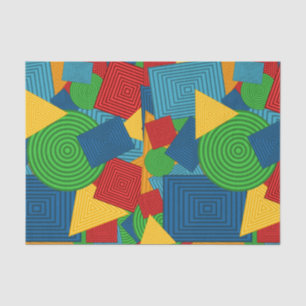 Geometric Shapes Collage (Bright Colours) Tissue Paper