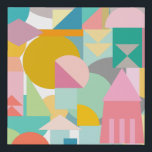 Geometric Shapes Collage in Fun Bright Colours Faux Canvas Print<br><div class="desc">Add some fun colour and style to any wall with this Geometric Shapes Collage in Fun Bright Colours Faux Canvas Print. Customise it any way you'd like and/or contact me with any questions or requests.</div>