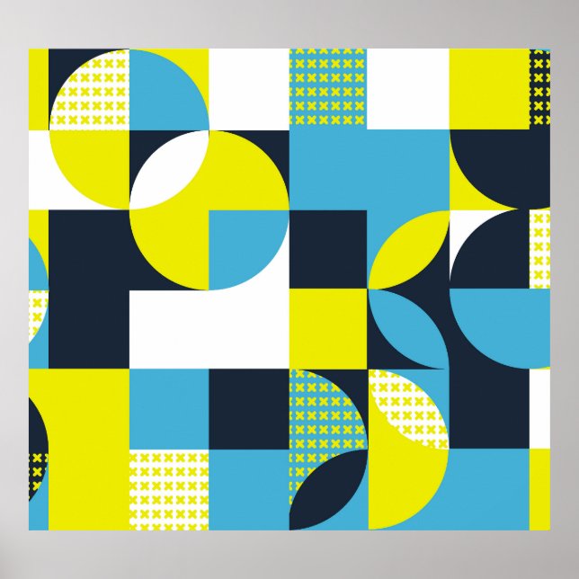 Geometric shapes, colourful abstract background. poster (Front)