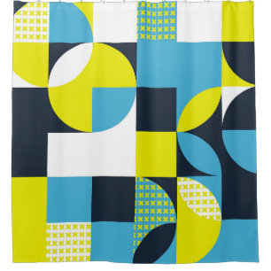 Geometric shapes, colourful abstract background. shower curtain
