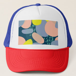 Geometric Shapes: Colourful Memphis Style Trucker Hat