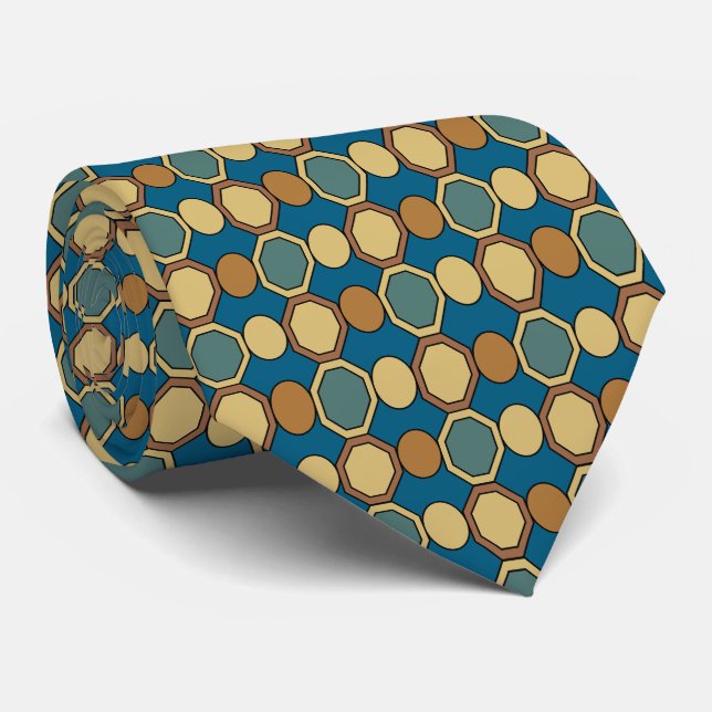 Geometric Shapes Colourful Mid Century Modern  Tie (Rolled)