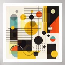 Geometric shapes composition 2 poster