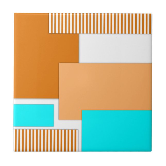 Geometric shapes cut out of paper ceramic tile (Front)