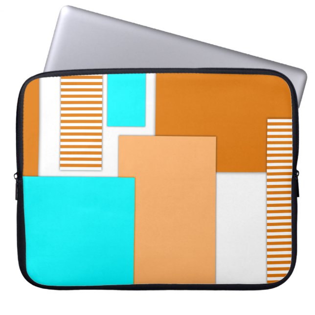 Geometric shapes cut out of paper laptop sleeve (Front)