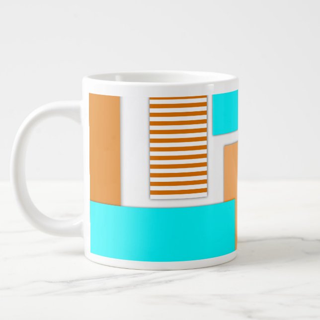 Geometric shapes cut out of paper large coffee mug (Left)