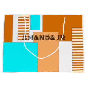 Geometric shapes cut out of paper large gift bag