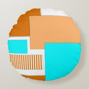Geometric shapes cut out of paper round cushion