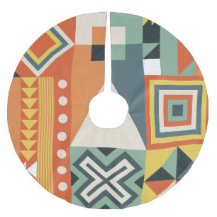 Geometric shapes, flat simple background. brushed polyester tree skirt