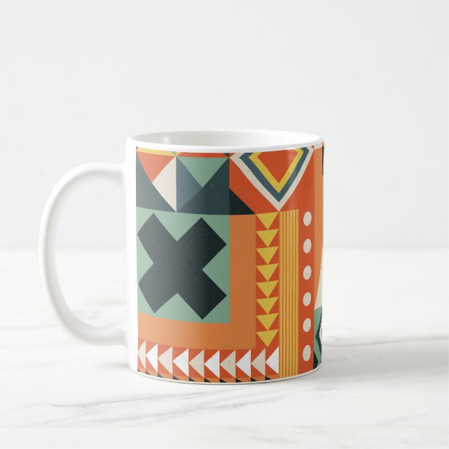 Geometric shapes, flat simple background. coffee mug (Left)