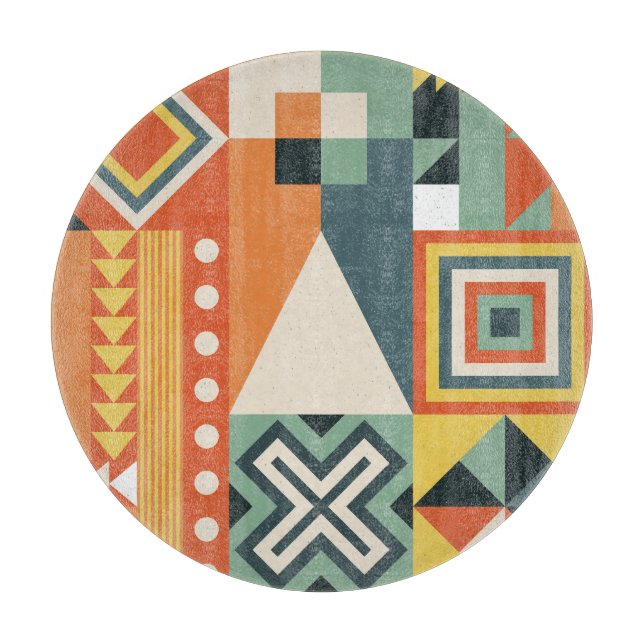 Geometric shapes, flat simple background. cutting board (Front)