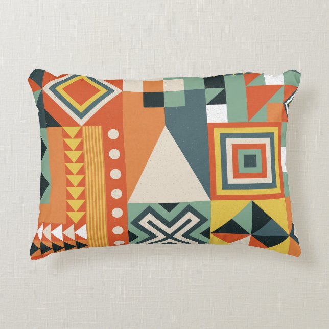 Geometric shapes, flat simple background. decorative cushion (Front)