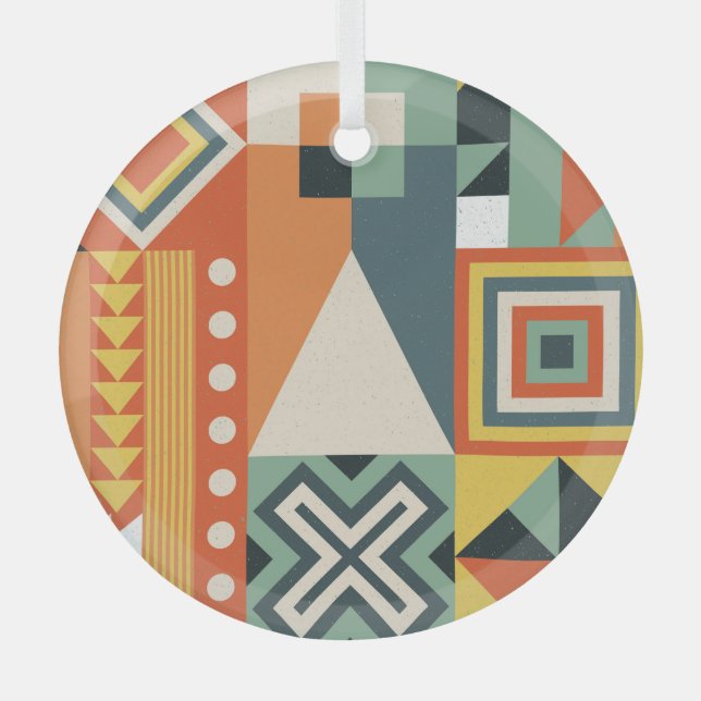 Geometric shapes, flat simple background. glass tree decoration (Front)